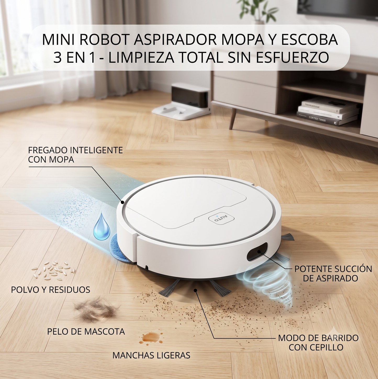 Mini Robot Aspirador Mopa y Escoba 3 en 1